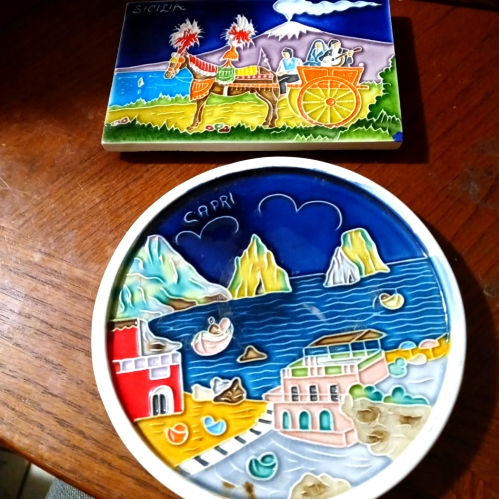 🛶🇮🇹 2 Creation Luciano Artisan Decor🍾🛍Made in Italy,Embossed Artworks.🥙🥘